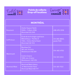 List of drop-off locations in Montreal