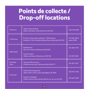 2026 Drop-off locations