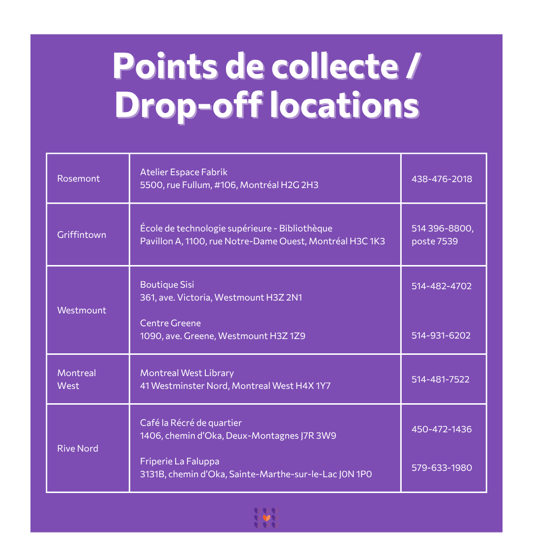 2026 Drop-off locations